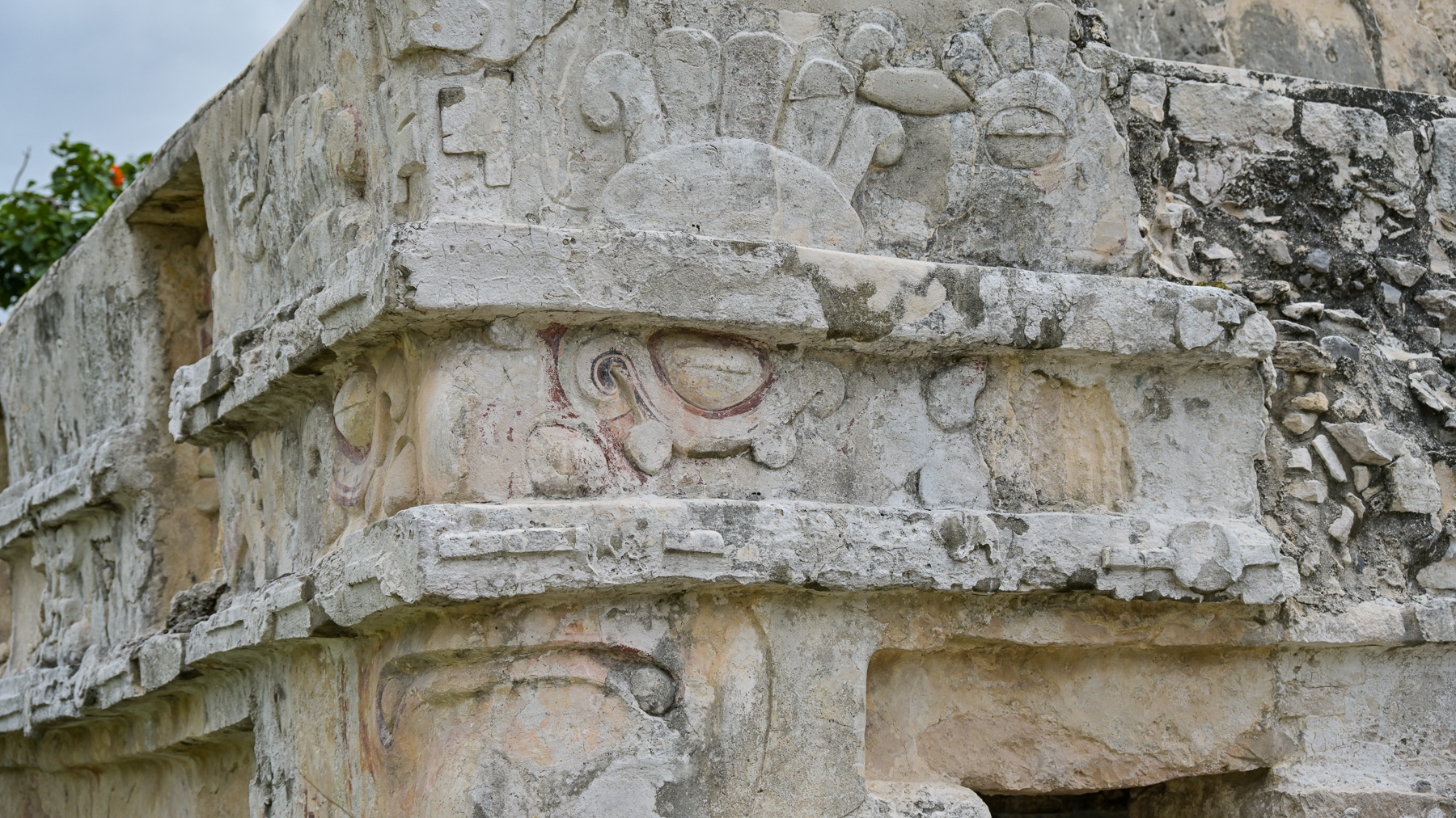 Detail of the Maya Ruins in Tulum