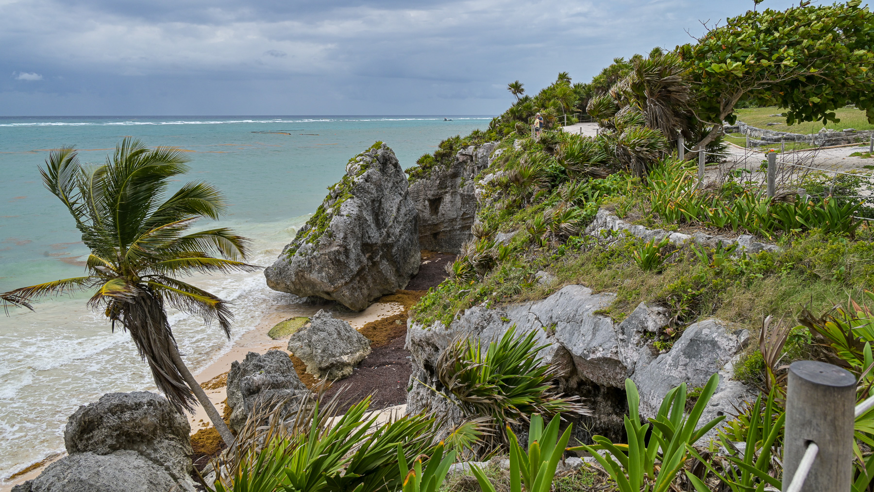 View of the ocean from the Mayan ruins in Tulum