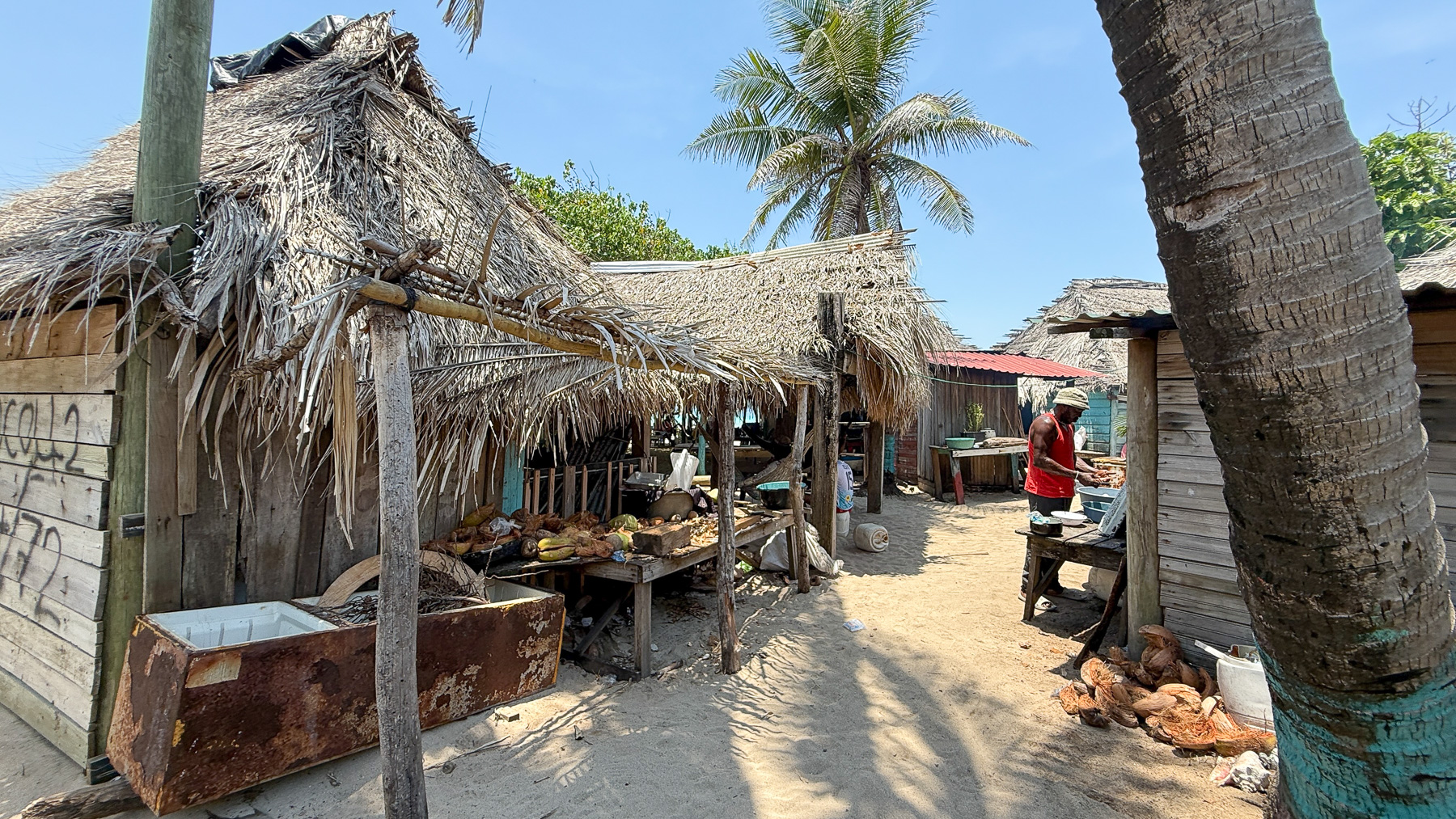 Huetten in Chachahuate, Cayos Cochinos, Honduras